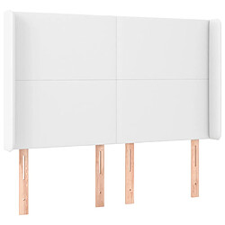 vidaXL Tête de lit avec oreilles Blanc 147x16x118/128 cm Similicuir