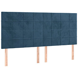 vidaXL Têtes de lit 4 pcs Bleu foncé 100x5x78/88 cm Velours