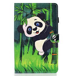 Etui en PU impression de motifs avec des fentes pour cartes arbre et panda pour votre Samsung Galaxy Tab A 10.1(2019) T510/T515