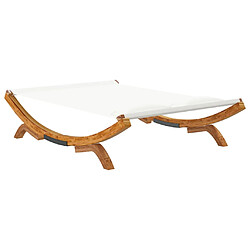 Avis vidaXL Lit de repos extérieur 165x188,5x46 cm Bois courbé massif Crème