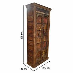 Armoire Alexandra House Living Marron Bois Recyclé 45 x 225 x 105 cm pas cher