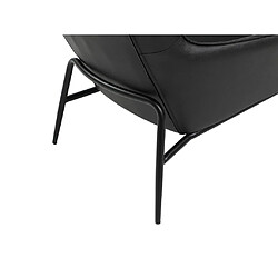 Vente-Unique Fauteuil en cuir de buffle noir DINNIA pas cher