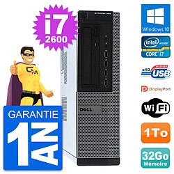 PC Dell OptiPlex 990 DT Intel i7-2600 RAM 32Go Disque Dur 1To Windows 10 Wifi - Occasion