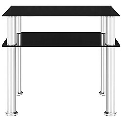 vidaXL Table d'appoint Noir 45x50x45 cm Verre trempé