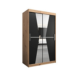 Abiks Meble Armoire Maroko à portes coulissantes 200/120/62 2 portes (artisan/noir)