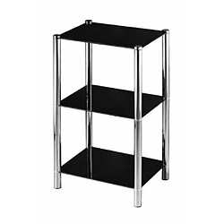 Premier Housewares tagère d'angle 3 niveaux tagères en verre noir/structure chrome 70 x 41 x 31 cm Import Grande Bretagne