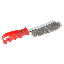 Brosse à main en acier robuste pour fil métallique pour nettoyage de peinture antirouille, rouge clair