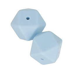 Artemio 2 perles silicone hexagonales - 17 mm - bleu pastel