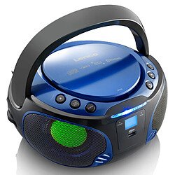 Acheter Lenco Radio portable FM et lecteur CD/MP3/USB/Bluetooth® avec éclairage LED SCD-550BU Noir-Bleu