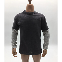 Acheter T-shirt Long à Manches Doubles Gris Foncé Pour Homme à L'échelle 1/6 Pour Figurine De 12 ``