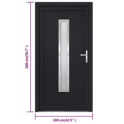 vidaXL Porte d'entrée anthracite 108x200 cm PVC pas cher