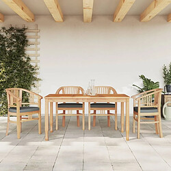 Maison Chic Ensemble de salle à manger de jardin 5 pcs,Table et chaises d'extérieur Bois de teck massif -GKD188474