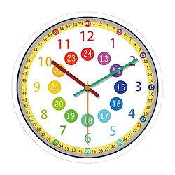 Horloge Murale Silencieuse De 12 Pouces Avec Secondes De Précision Pour Enfants, Jaune