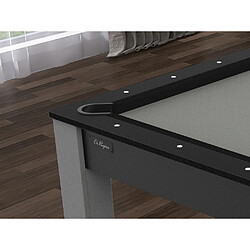 Avis De Faugères Table de Billard Texas 6 Pieds Convertible en Table à Manger pour 6 Noir / Argent