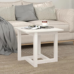 Avis vidaXL Table basse Blanc 50x50x45 cm Bois massif de pin