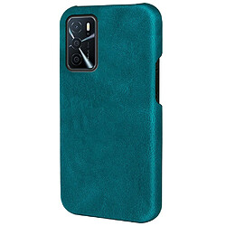 Coque en TPU + PU anti-griffes, cyan pour votre Oppo A16/A16s/A54s