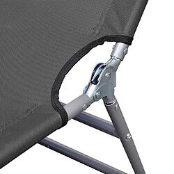 Acheter Helloshop26 Transat chaise longue bain de soleil lit de jardin terrasse meuble d'extérieur pliable et coussin de tête dossier réglable gris 02_0012870