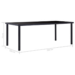 Acheter Maison Chic Table de salle à manger,Table à dîner Noir 200x100x75 cm Verre trempé -GKD46868