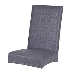 1 Pc Élastique Solide PU Housse De Chaise En Cuir De Mariage Restaurant Chaise Housse Gris pas cher