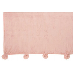 Avis Dansmamaison Plaid Pompon Polyester Rose Bebe