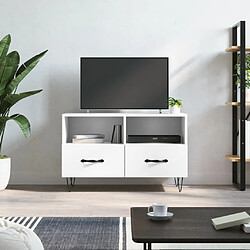 Maison Chic Meuble TV scandinave - Banc TV pour salon Blanc 80x36x50 cm Bois d'ingénierie -MN89919