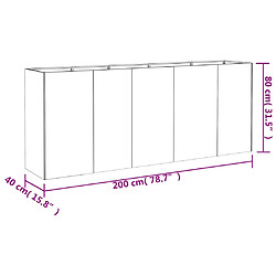 vidaXL Lit surélevé de jardin 200x40x80 cm acier corten pas cher