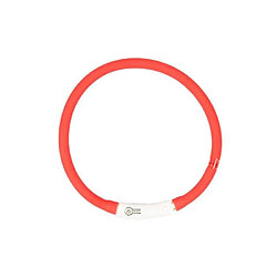 DUVO Anneau Lumineux Seecurity Flash Light Ring USB Silicone - 45 cm - Rouge - Pour chien