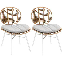 JardiLINE Chaise en résine tressée et acier Flores (Lot de 2).