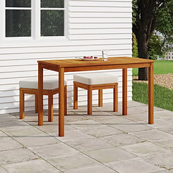 Salle à dîner de jardin 3 pcs,Table et chaise à manger avec coussins Acacia solide -MN62116