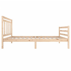 Maison Chic Lit adulte - Lit simple Cadre de lit,Structure du lit Contemporain bois massif 100x200 cm -MN71767 pas cher