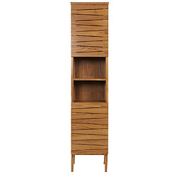 Mendler Armoire haute en teck HWC-M73, armoire de salle de bain, 2 portes 6 compartiments, teck de qualité B-Grade (bois de cœur, 20-30 ans) 181x40x35cm pas cher