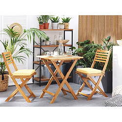 Beliani Ensemble pour bistro avec coussin FIJI Bois Bois clair