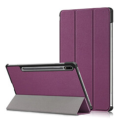 Etui en PU avec support tri-pliure violet pour votre Samsung Galaxy Tab S7 FE T736