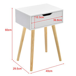 Helloshop26 Table basse pour salon meuble design avec tiroir PVC 60 cm blanc 03_0006161