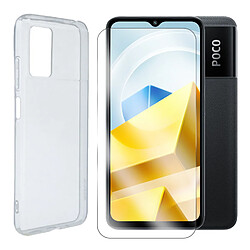 Coque souple transparente + Lot de 2 verre trempé pour Xiaomi Poco M5 4G 6.58" - Visiodirect -