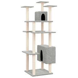 vidaXL Arbre à chat avec griffoirs en sisal Gris clair 162 cm