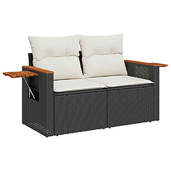 Avis vidaXL Salon de jardin 8 pcs avec coussins noir résine tressée