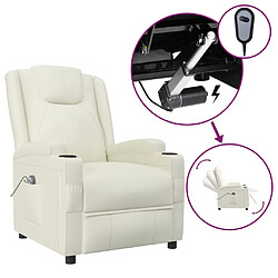 vidaXL Fauteuil inclinable électrique Blanc crème Similicuir