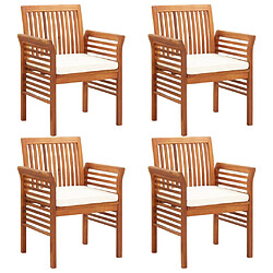 Acheter Maison Chic Mobilier à dîner 5 pcs de jardin - Ensemble table et chaises d'extérieur - Salon/Mobilier de jardin classique et coussins Acacia solide -MN98202