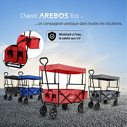 AREBOS Chariot de jardin pliable, Chariot de transport à main, Avec barre de poussée, Pliable, Rouge pas cher