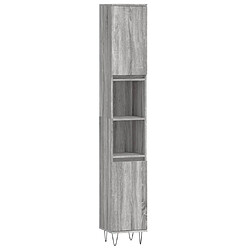 vidaXL Armoire de bain sonoma gris 30x30x190 cm bois d'ingénierie