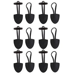 6 Paires De Boutons à Bascule En Corne En Cuir PU Pour Duffle Coat Fastener Buckle Black