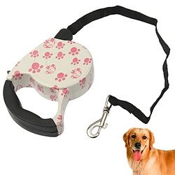 Wewoo Motif d'empreinte de chien rose 5m facile opération rétractable laisse