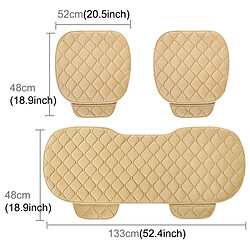 Wewoo 3 PCS / Set Luxueux Chaud Coussin De Couverture De Siège De Voiture Universel Avant Couvre-sièges Arrières De Pad Anti-dérapant Pour Chaise Chaude Tapis De Sans Dos En Peluche Kaki