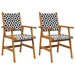 Maison Chic Lot de 2 Chaises de jardin,Fauteuil d'extérieur Bois d'acacia solide -MN56049