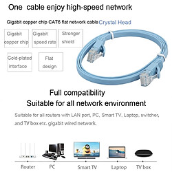 Wewoo Câble réseau LAN plat Ethernet blanc ultra-plat 8m CAT6, cordon RJ45 pas cher