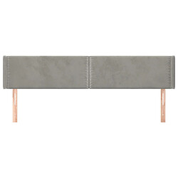 Avis Maison Chic Tête de lit scandinave avec oreilles,meuble de chambre Gris clair 203x16x78/88 cm Velours -MN43305