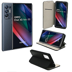 Xeptio Oppo Find X3 NEO 5G Etui noir Protection Portefeuille à Rabat avec Porte Cartes - Housse Oppo Find X3 NEO 5G noire Folio Coque Antichoc