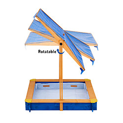 Bac à sable d’été d’extérieur en bois enfant bleu Teamson Kids TK-KF0003