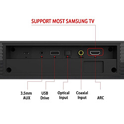 Acheter Universal Haut-parleur TV 40W Haut-parleur Bluetooth Installation murale Home Cinema Support Optique Coaxial HDMI Compatible AUX avec Subwoofer pour PC TV | (Noir)